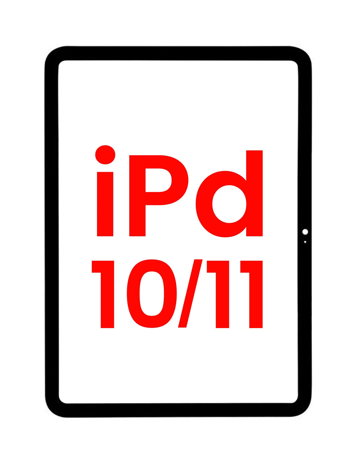 Digital representation of a tablet with 'iPd 10/11 text on a white background