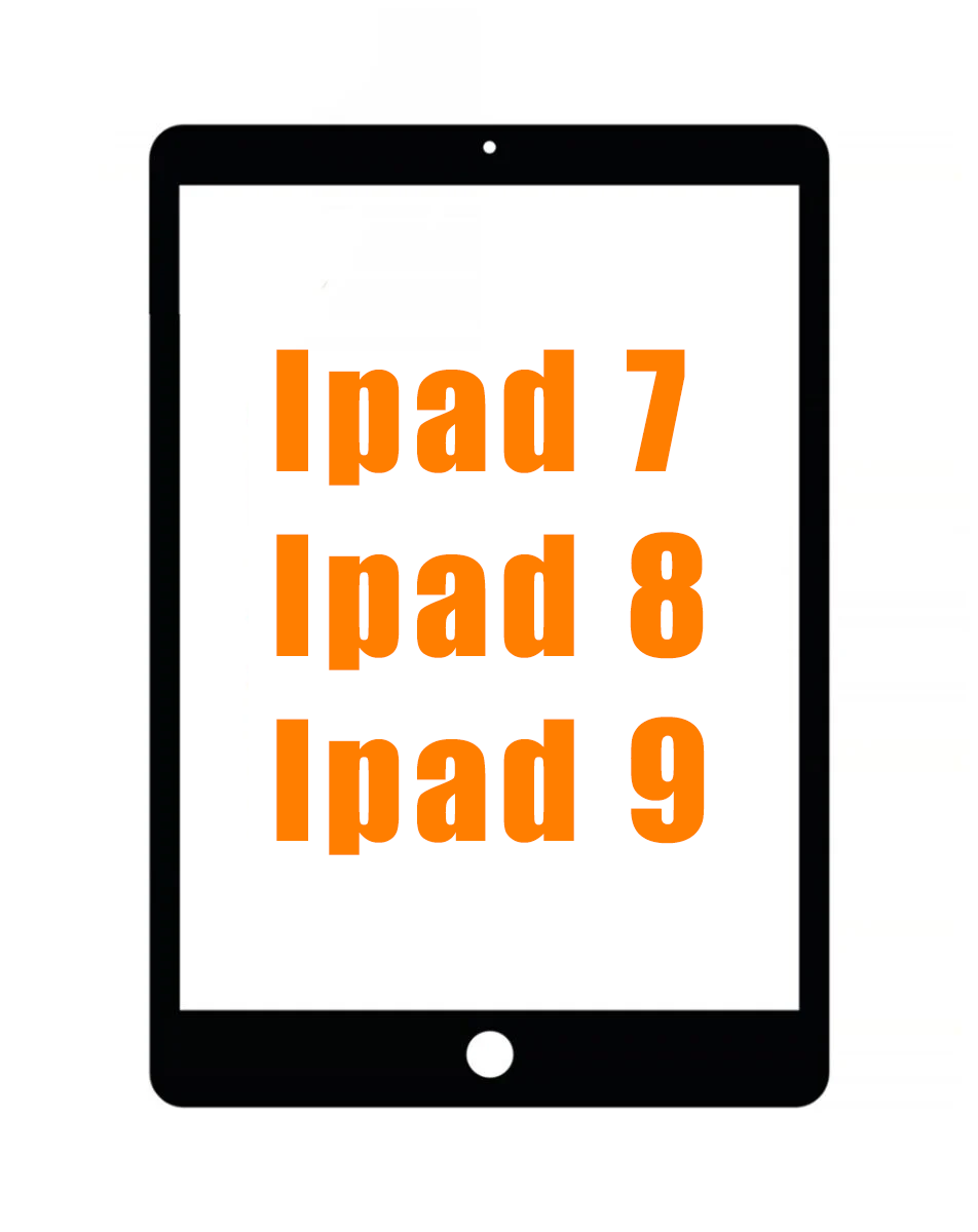 Placeholder image with text indicating compatibility with iPad models 7, 8, and 9 for a screen repair service.