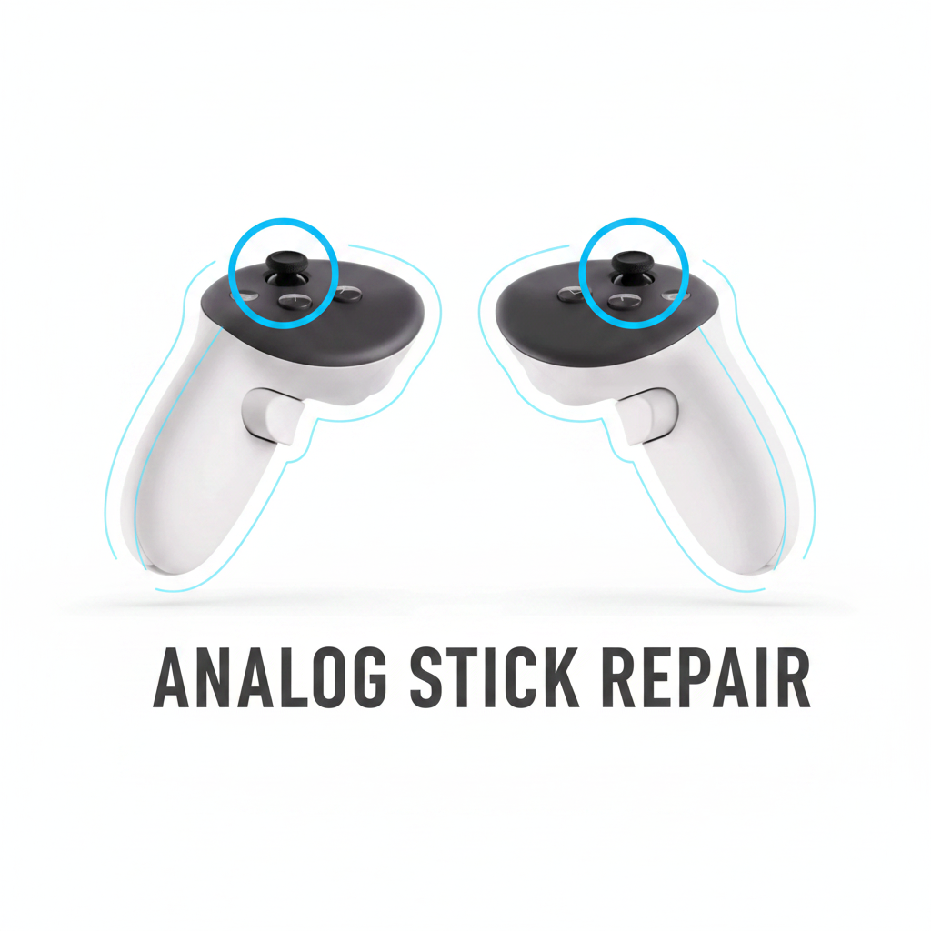 Two white gaming controllers with black grips on a white background, highlighting the buttons.
