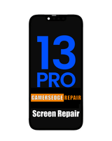 Phone screen repair advertisement with '13 Pro' and 'Gamersedge Repair' text on a black background