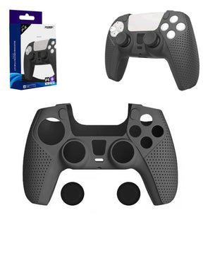 a image of a black protective sleeve for the playstation 5 controller
