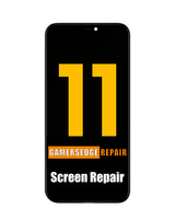 Phone screen repair advertisement with '11' and 'Gamersedge Repair' text on a black background