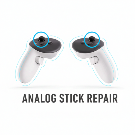 Two white gaming controllers with black grips on a white background, highlighting the buttons.